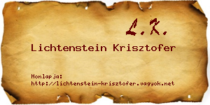 Lichtenstein Krisztofer névjegykártya